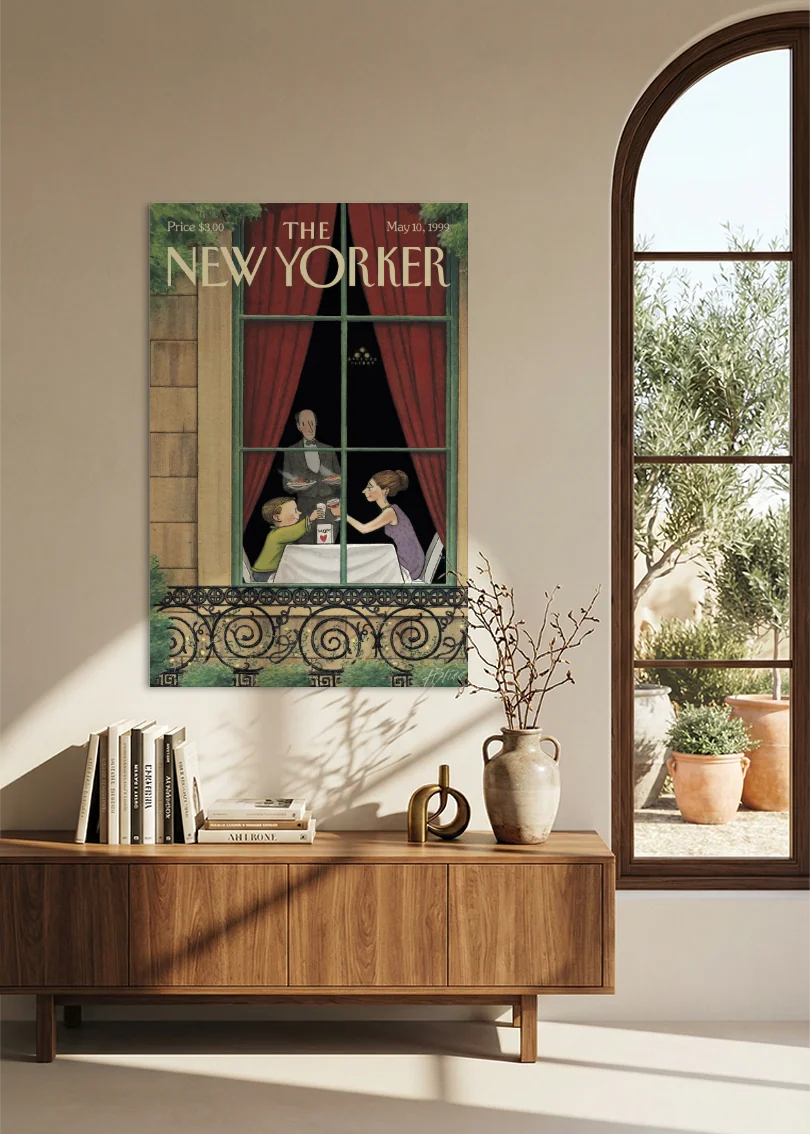 Akustikbillede med The NewYorker-motiv nr. 91 – i spisestuen