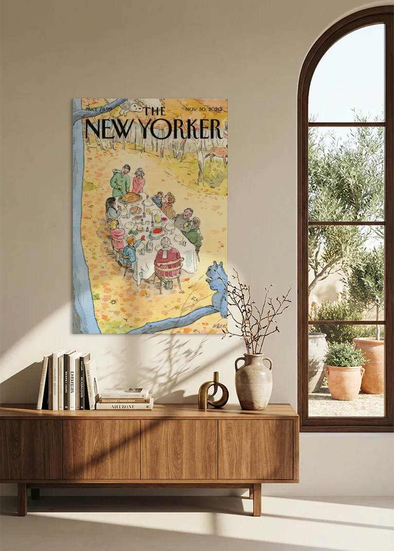 Akustikbillede med The NewYorker-motiv nr. 92 – i spisestuen