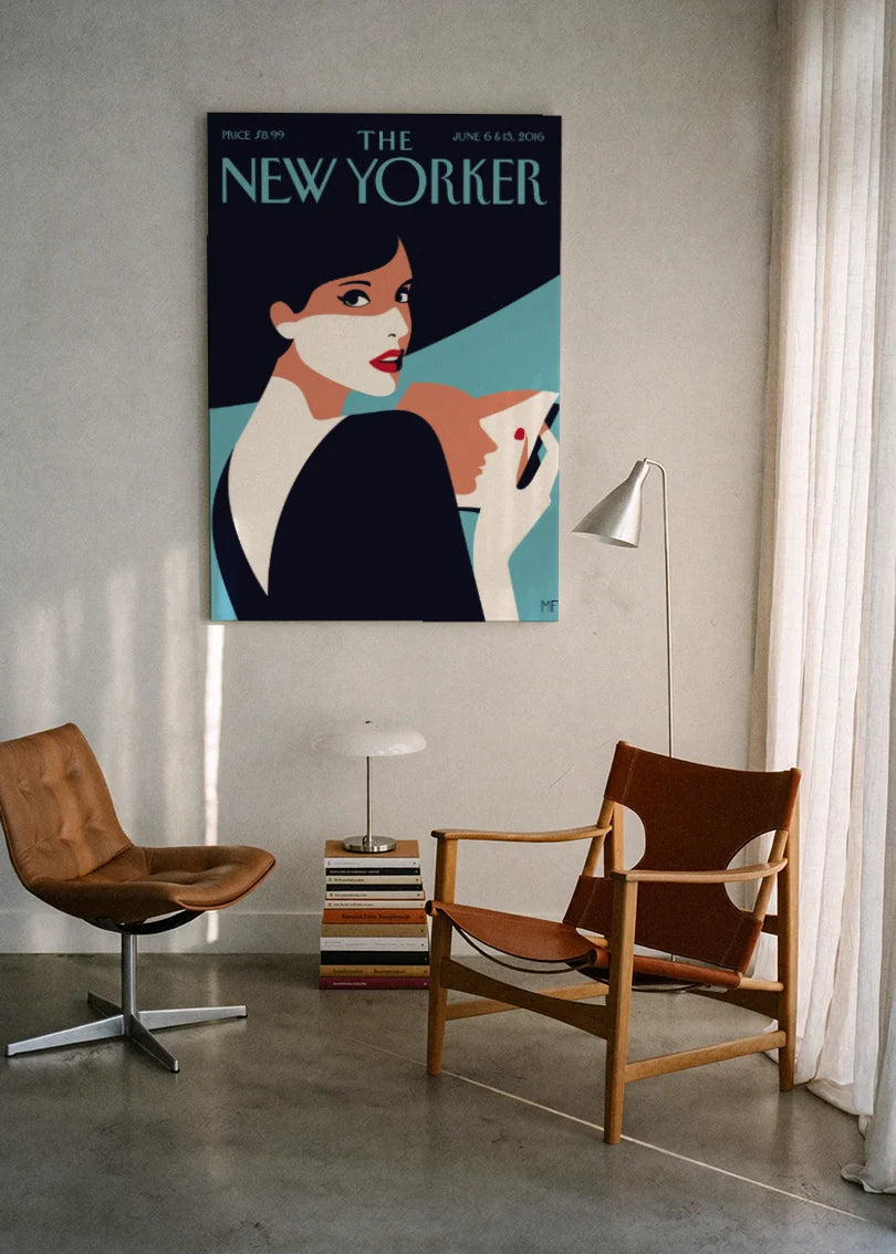 Akustikbillede med The NewYorker-motiv nr. 2 – i lyst rum