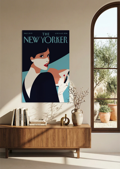 Akustikbillede med The NewYorker-motiv nr. 2 – i spisestuen