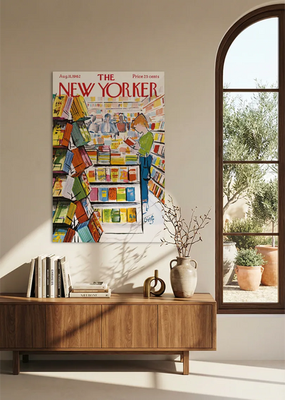 Akustikbillede med The NewYorker-motiv nr. 98 – i spisestuen