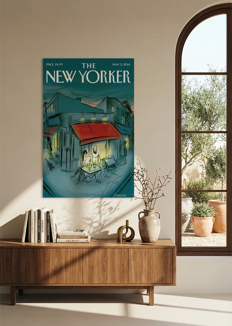 Akustikbillede med The NewYorker-motiv nr. 103 – i spisestuen