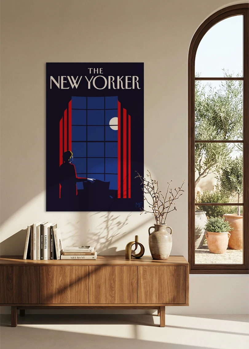 Akustikbillede med The NewYorker-motiv nr. 114 – i spisestuen