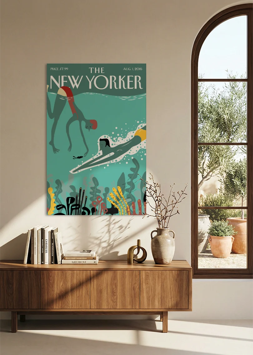 Akustikbillede med The NewYorker-motiv nr. 120 – i spisestuen
