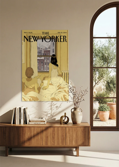 Akustikbillede med The NewYorker-motiv nr. 123 – i spisestuen
