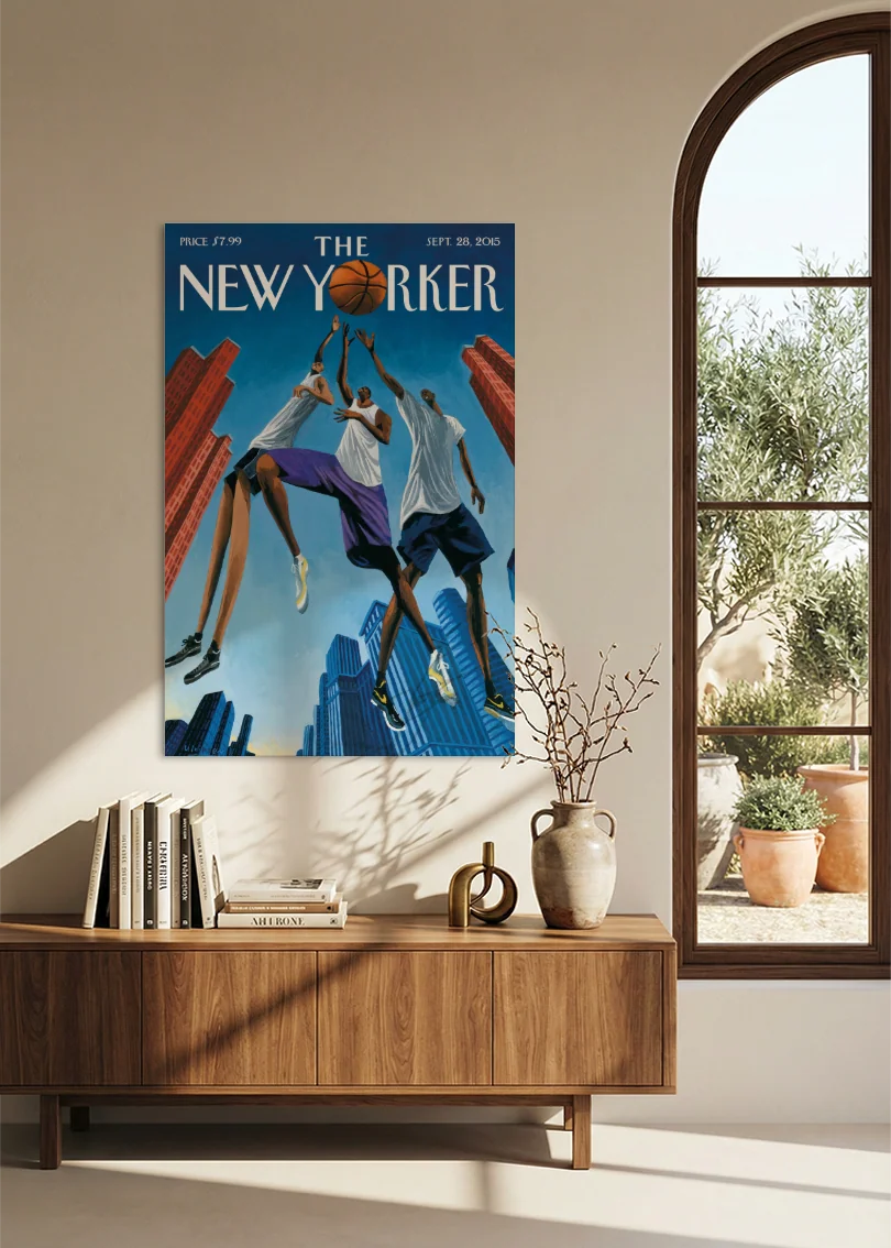 Akustikbillede med The NewYorker-motiv nr. 128 – i spisestuen