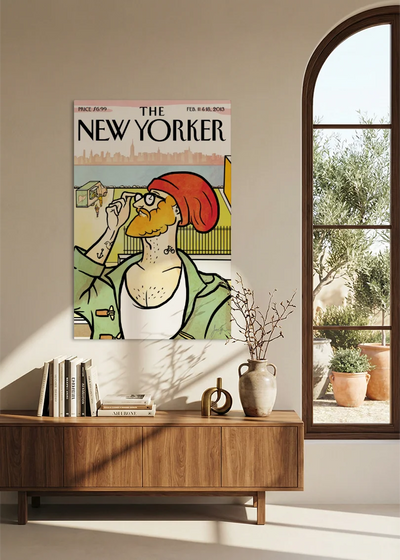 Akustikbillede med The NewYorker-motiv nr. 129 – i spisestuen