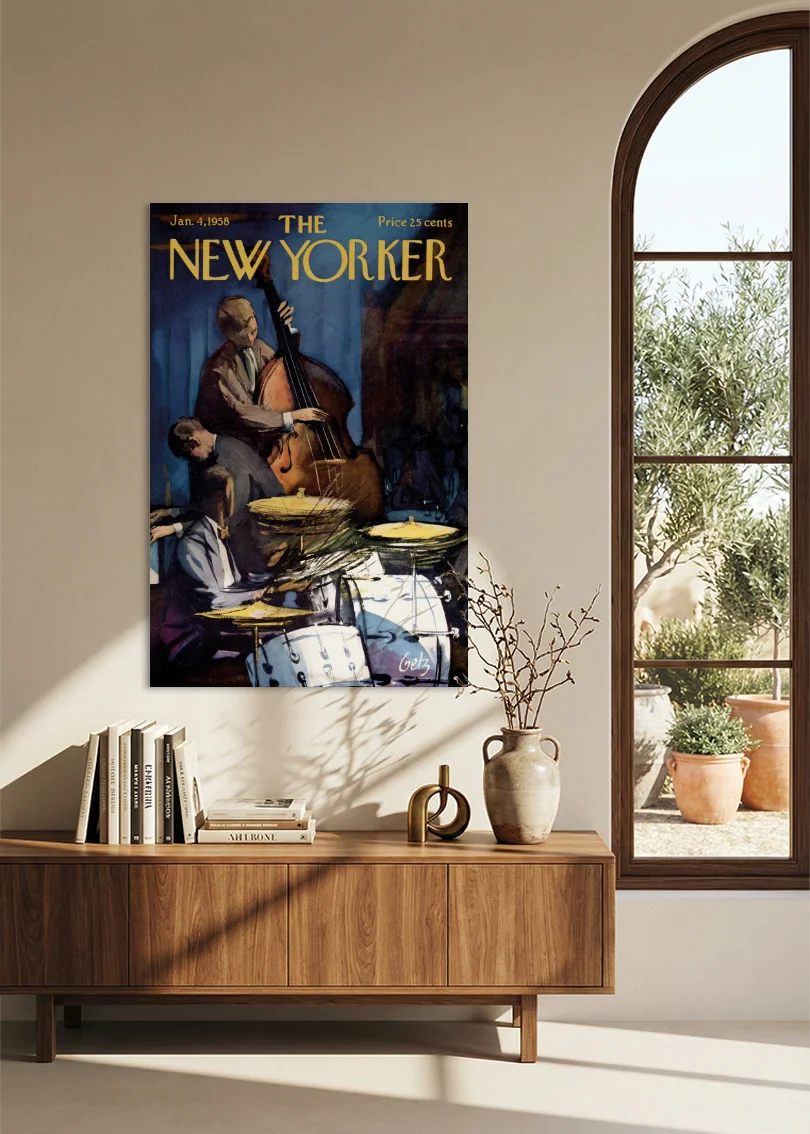 Akustikbillede med The NewYorker-motiv nr. 132 – i spisestuen