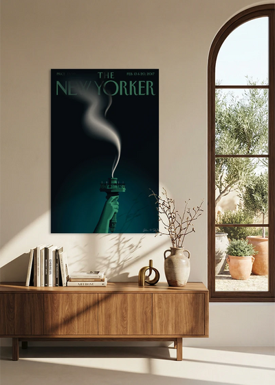 Akustikbillede med The NewYorker-motiv nr. 134 – i spisestuen