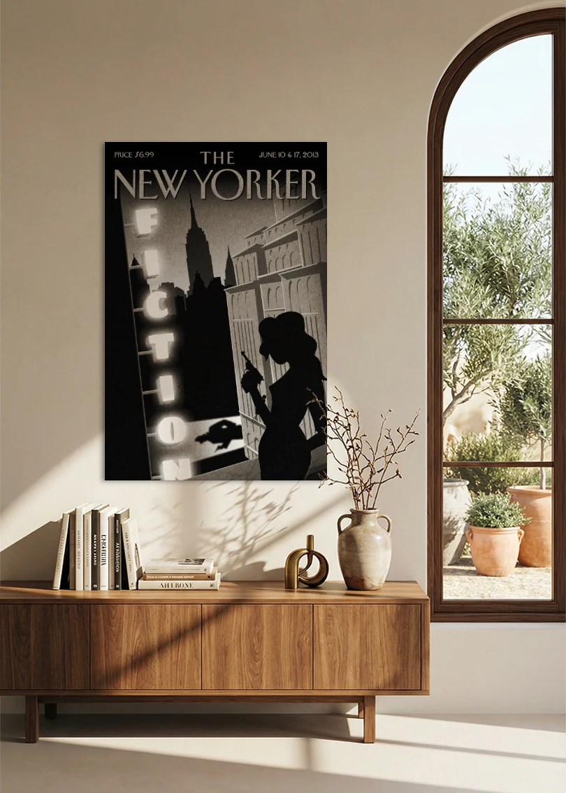 Akustikbillede med The NewYorker-motiv nr. 136 – i spisestuen