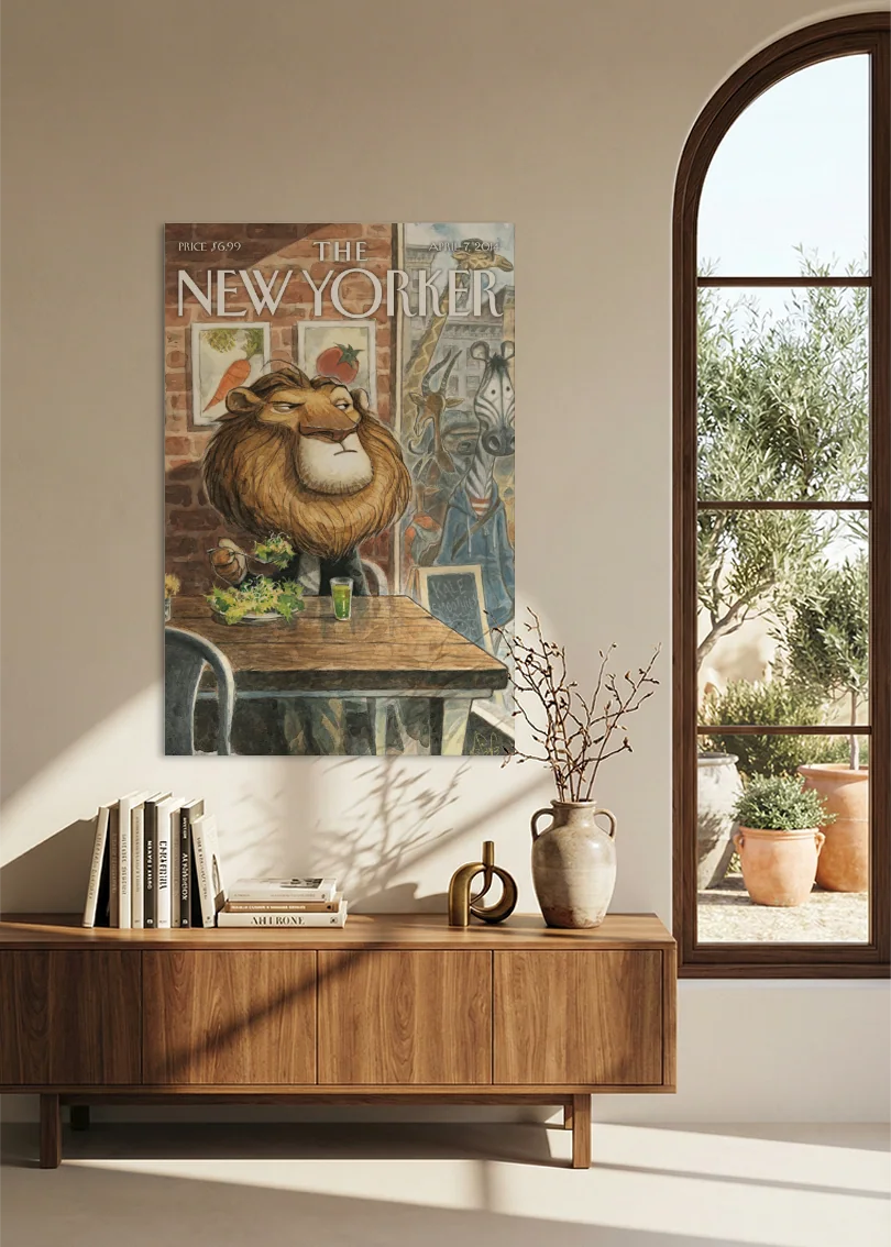 Akustikbillede med The NewYorker-motiv nr. 6 – i spisestuen