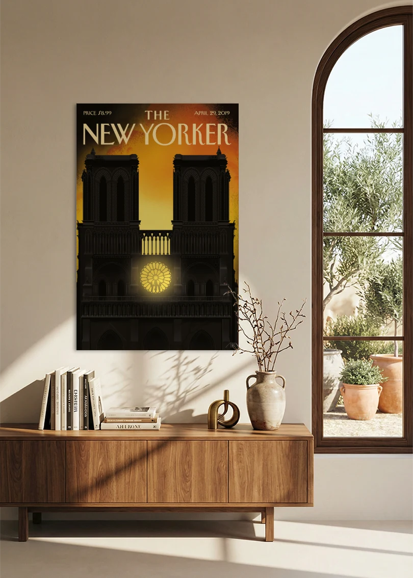 Akustikbillede med The NewYorker-motiv nr. 152 – i spisestuen