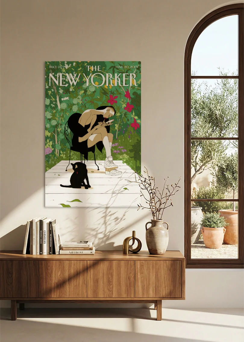 Akustikbillede med The NewYorker-motiv nr. 154 – i spisestuen