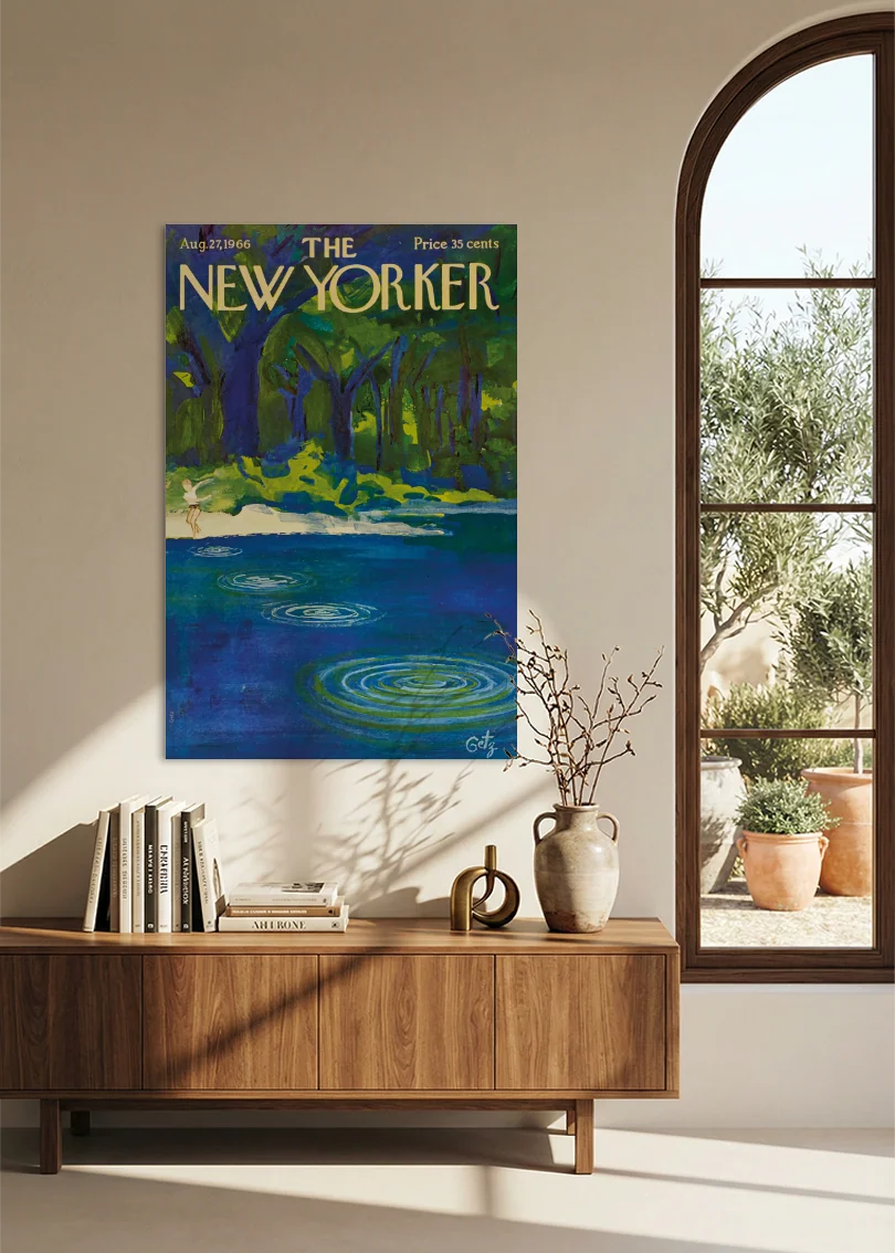 Akustikbillede med The NewYorker-motiv nr. 162 – i spisestuen