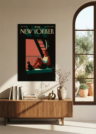 Akustikbillede med The NewYorker-motiv nr. 163 – i spisestuen