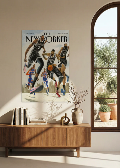 Akustikbillede med The NewYorker-motiv nr. 165 – i spisestuen