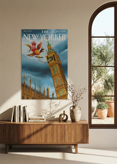Akustikbillede med The NewYorker-motiv nr. 166 – i spisestuen