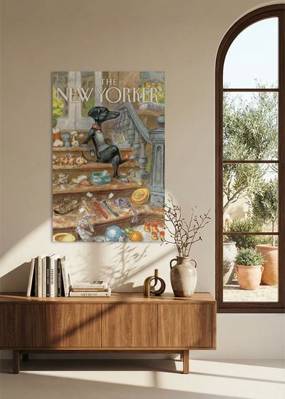 Akustikbillede med The NewYorker-motiv nr. 9 – i spisestuen