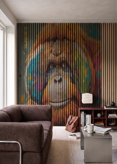 Akustikpanel med Painted Animal motiv nr. 9, i en stue