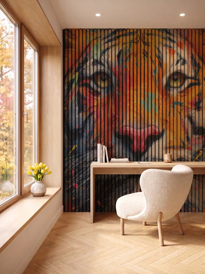 Akustikpanel med Painted Animal motiv nr. 12, i en spisestue