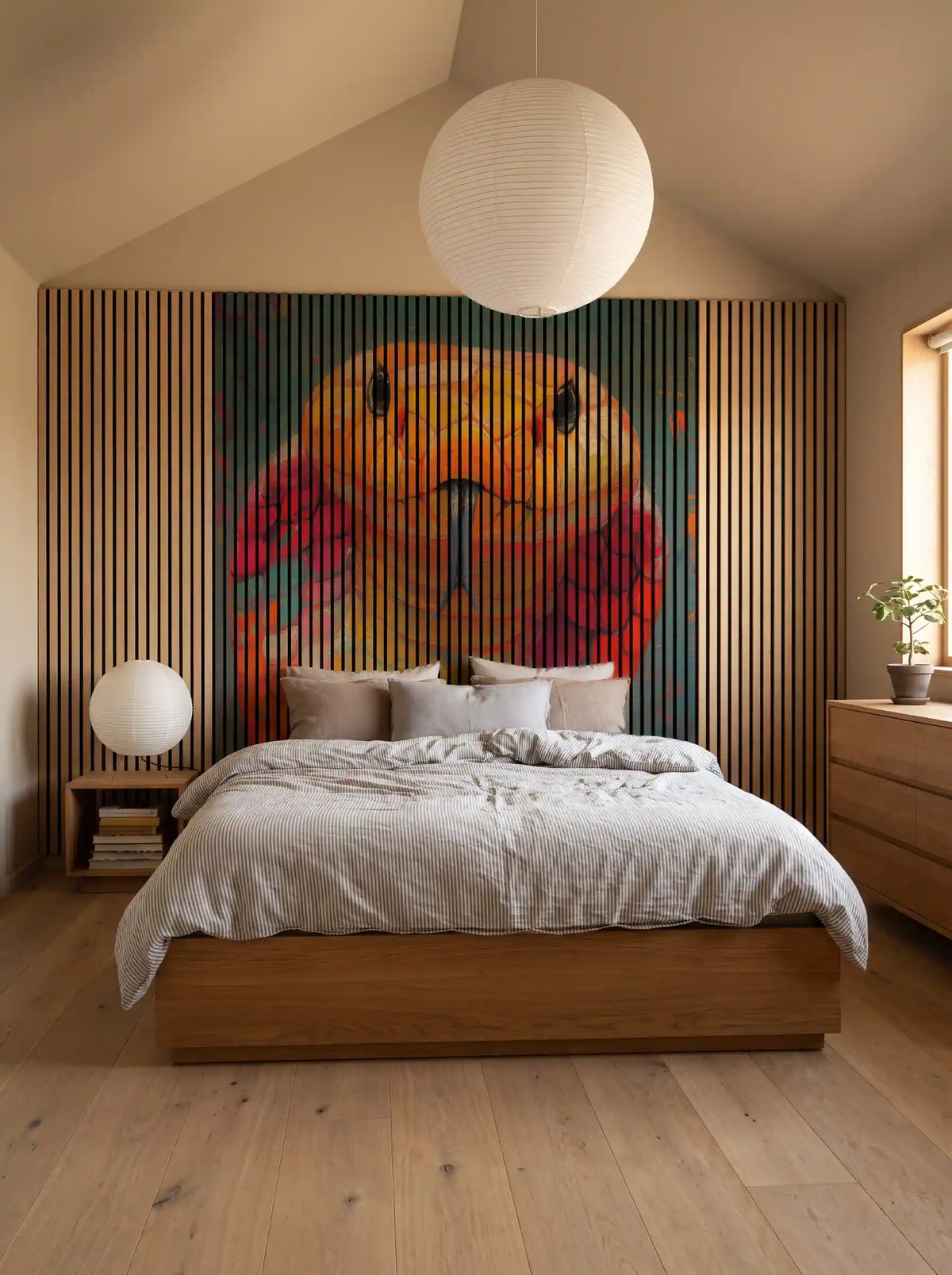 Akustikpanel med Painted Animal motiv nr. 2, med reol