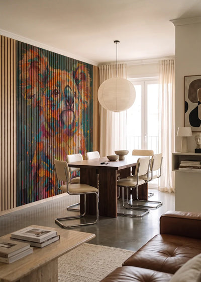 Akustikpanel med Painted Animal motiv nr. 20, i et lyst rum