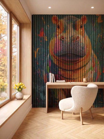 Akustikpanel med Painted Animal motiv nr. 7, i en spisestue