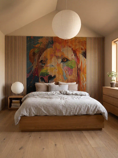 Akustikpanel med Painted Animal motiv nr. 5, med reol