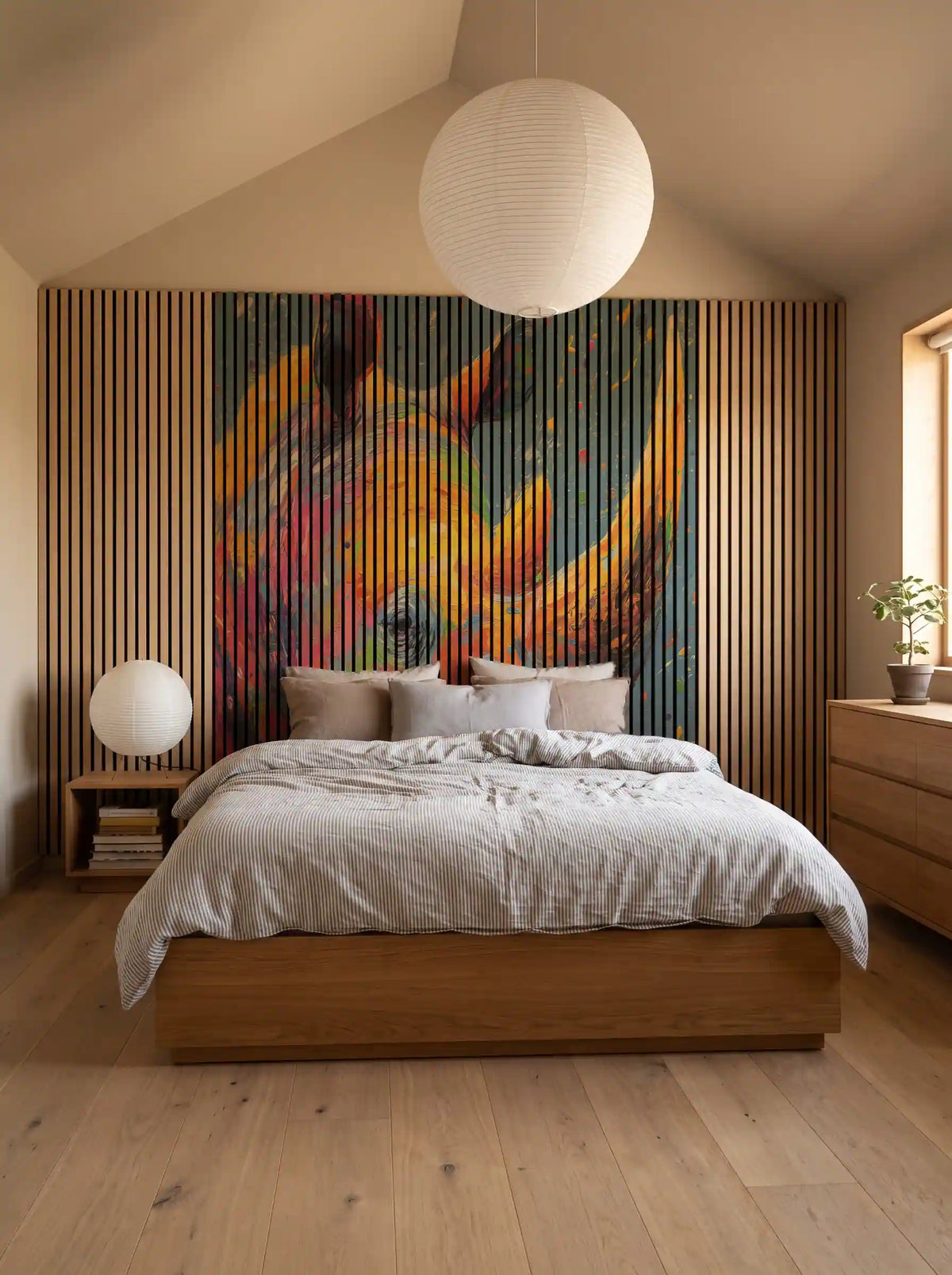 Akustikpanel med Painted Animal motiv nr. 8, med reol