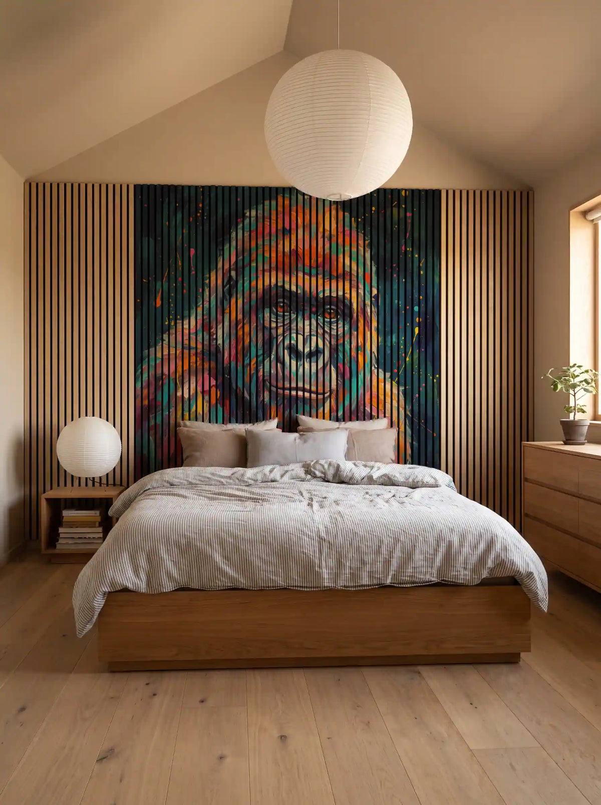 Akustikpanel med Painted Animal motiv nr. 26, med reol