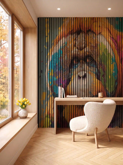 Akustikpanel med Painted Animal motiv nr. 9, i en spisestue