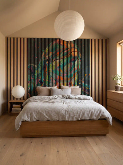 Akustikpanel med Painted Animal motiv nr. 17, med reol