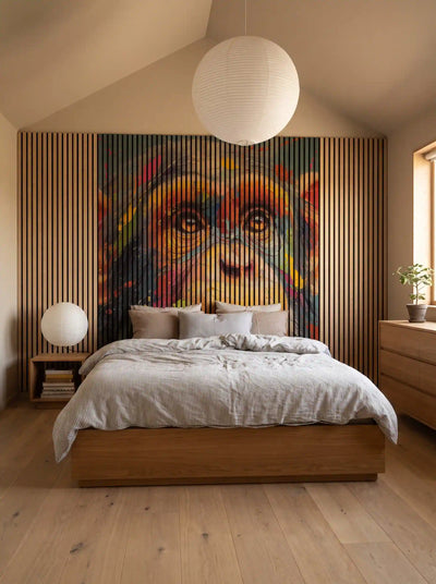 Akustikpanel med Painted Animal motiv nr. 1, med reol