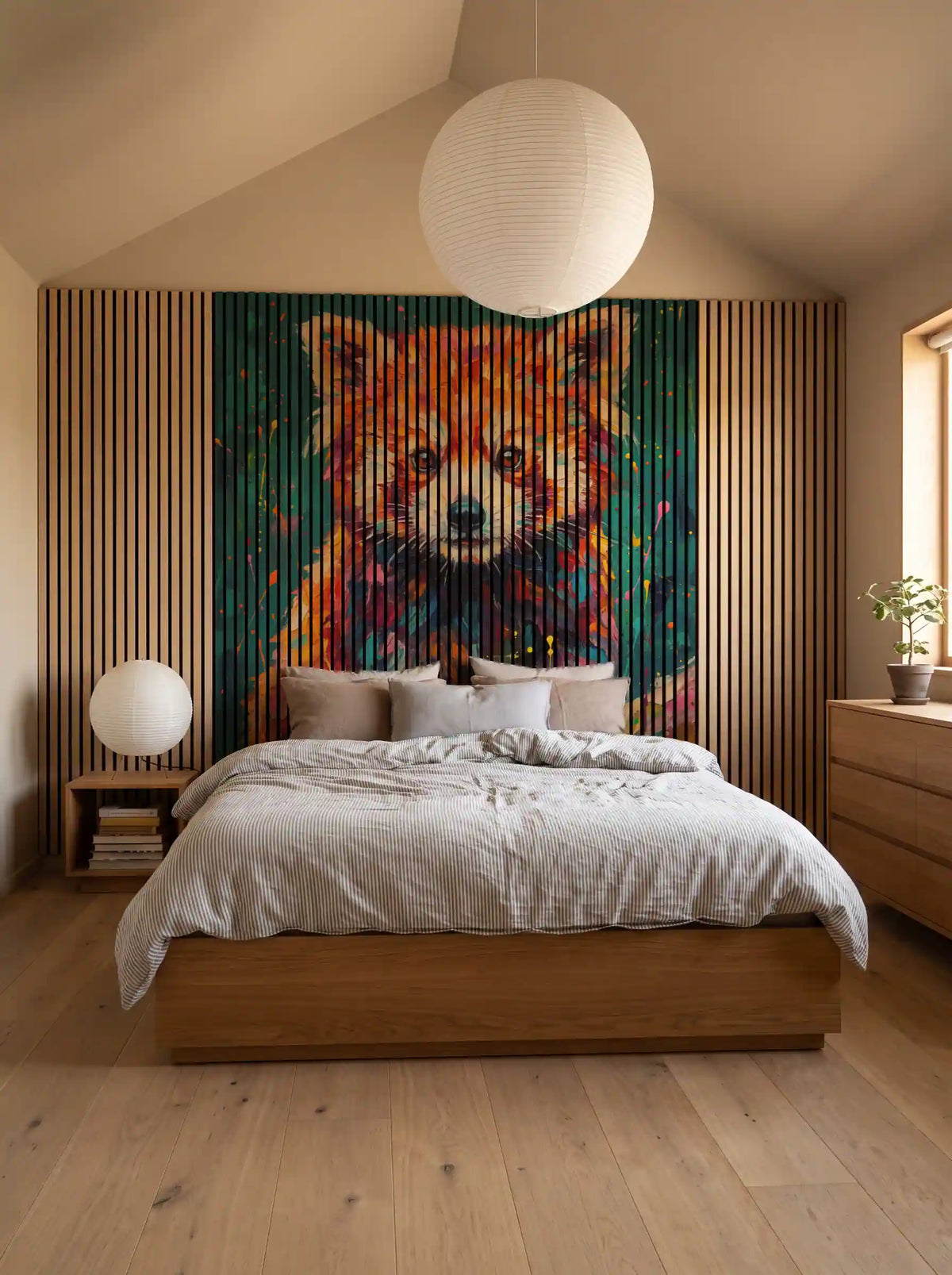 Akustikpanel med Painted Animal motiv nr. 22, med reol