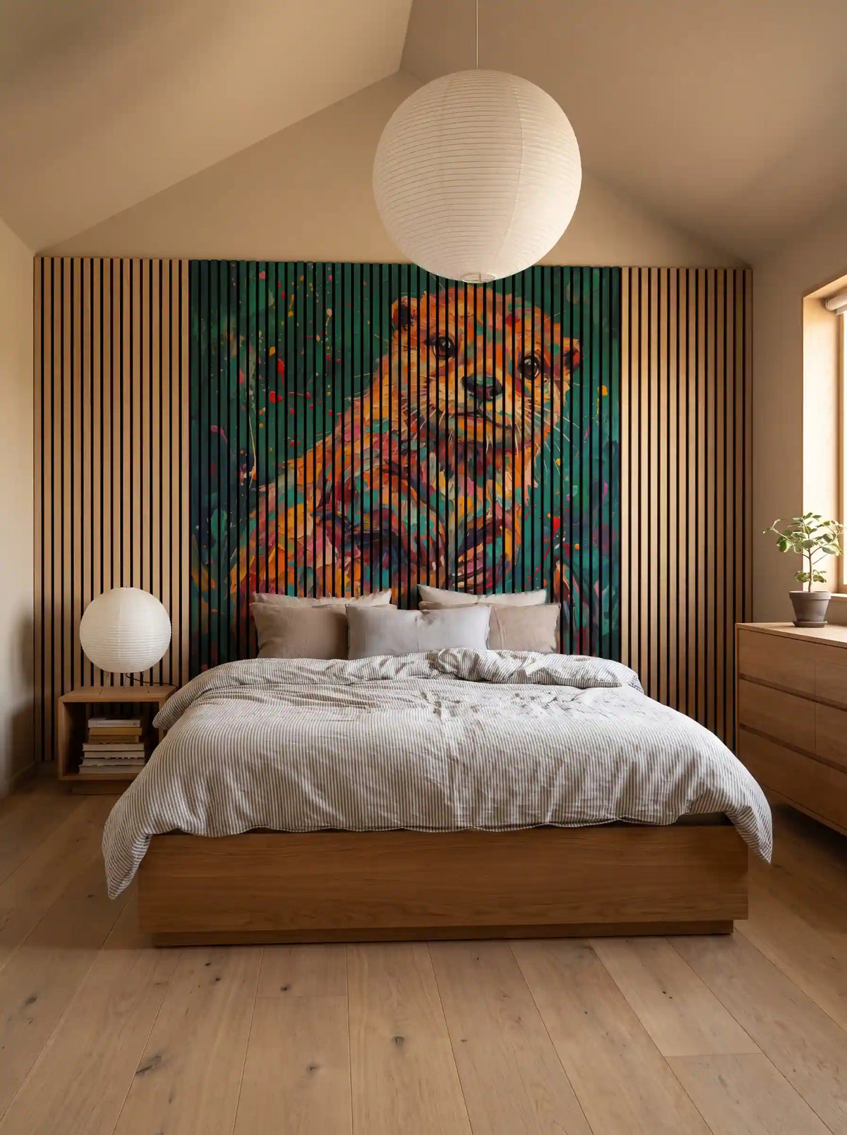 Akustikpanel med Painted Animal motiv nr. 23, med reol