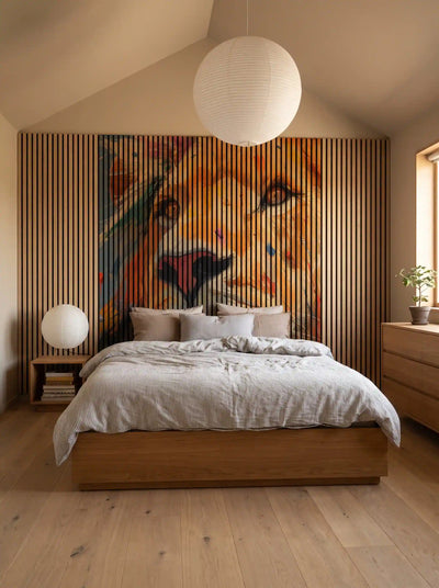 Akustikpanel med Painted Animal motiv nr. 4, med reol
